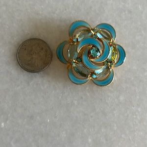 Vintage enamel rhinestone brooch